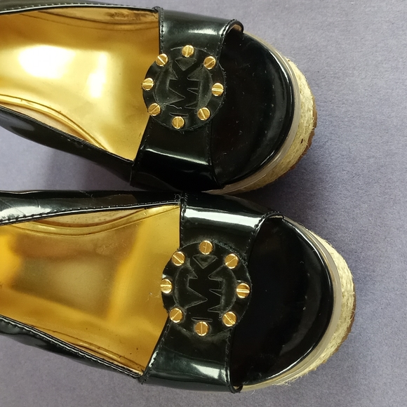 Michael Kors Black & Clear Platform Espadrilles Shoes - Picture 6 of 10